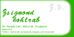 zsigmond wohlrab business card